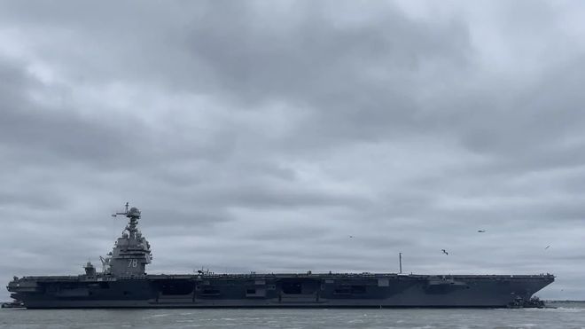 福特号航母部署大西洋，美国海军力量的新里程碑，美国海军力量新里程碑，福特号航母部署大西洋